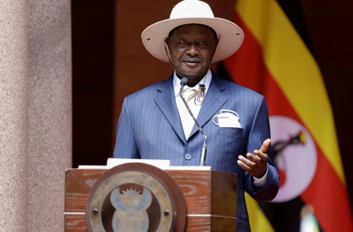 Le président ougandais Yoweri Museveni lors d'un déplacement à Pretoria le 28 février 2023