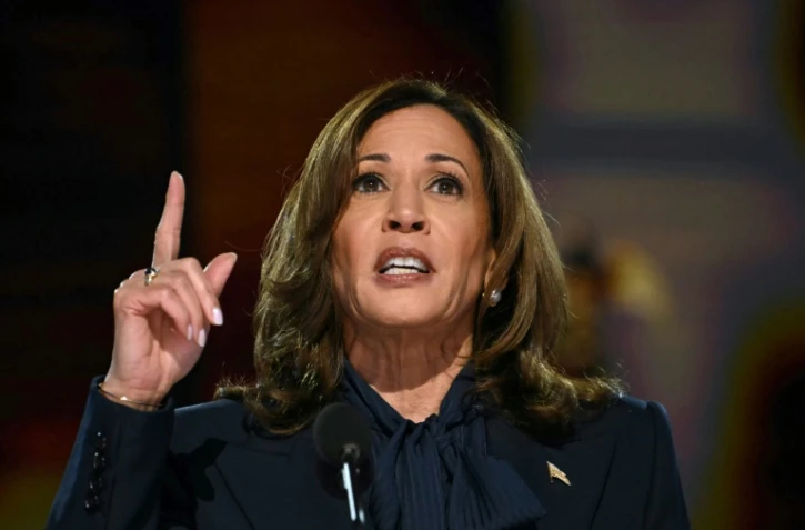 Kamala Harris lors de son discours devant la convention démocrate à Chicago, le 22 août 2024