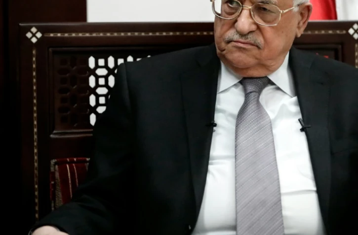 Le président de l'Autorité palestinienne Mahmoud Abbas lors d'un entretien exclusif avec l'AFP à Ramallah, le 11 avril 2016