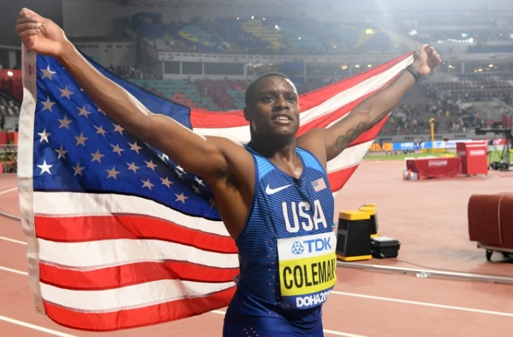 L'Américain Christian Coleman remporte la finale du 100 m aux Mondiaux de Doha le 28 septembre 2019