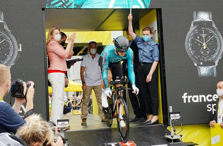 Jérémy Lecroq premier partant lance le Tour de France 2022, le 1er juillet à Copenhague