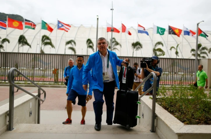 Le président du CIO Thomas Bach lors de son arrivée au Village olympique à Rio de Janeiro, le 28 juillet 2016
