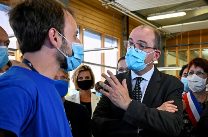 Le Premier ministre Jean Castex lors d'un déplacement à Besançà on (est) consacré à l'emploi des jeunes, le 23 juillet 2020