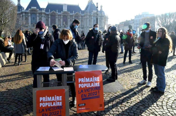 Rassemblement pour promouvoir la  primaire populaire le 15 janvier 2022 à Lille