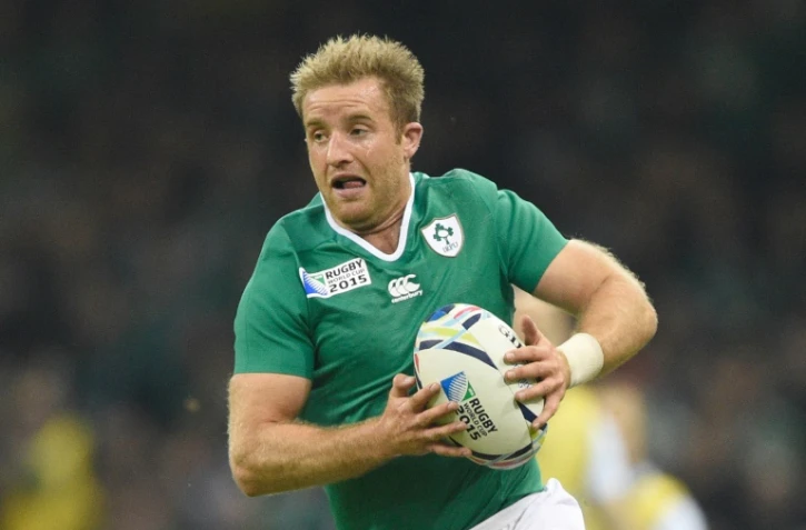 Luke Fitzgerald, ailier irlandais, en route pour marquer le premier essai du XV du Trèfle lors du quart de finale du Mondial-2015 face à l'Argentine, à Cardiff, le 18 octobre 2015