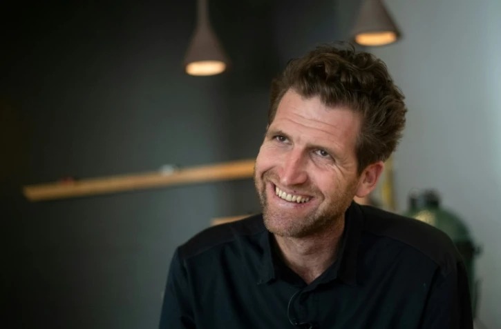 Alexandre Mazzia photographié le 23 octobre 2018 dans son restaurant à Marseille