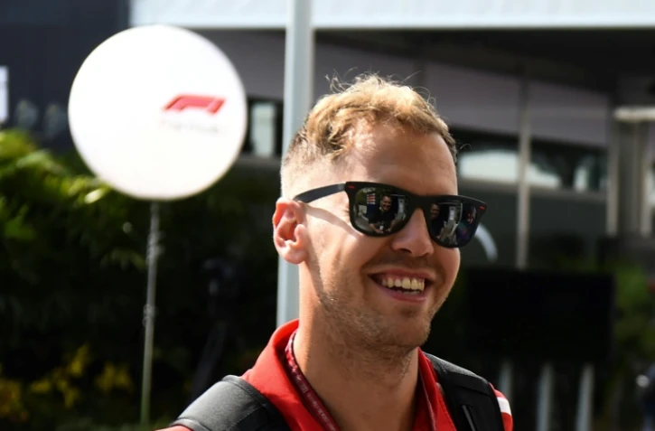 Le pilote allemand Sebastian Vettel (Ferrari) à son arrivée à Marian Bay pour le GP de Singapour, le 13 septembre 2018