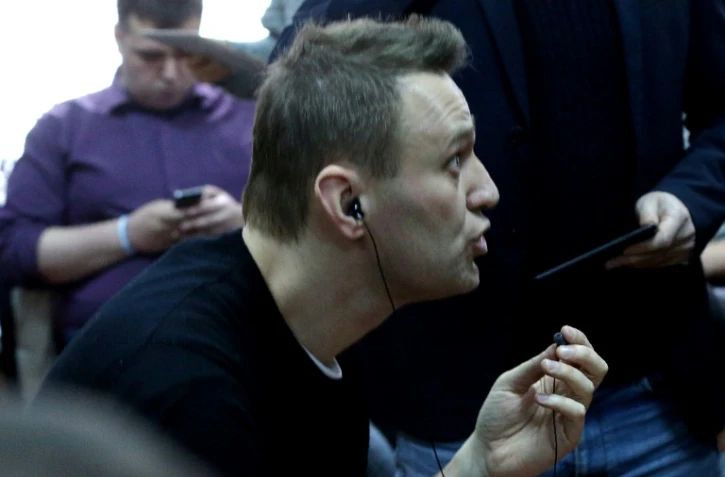 Alexeï Navalny, lors de son procès à Moscou, le 27 mars 2017