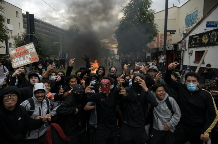 Des lycéens lors d'une manifestation près du lycée Déodat à Toulouse, le 1er octobre 2026 