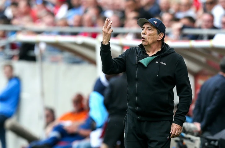 L'entraîneur de Saint-Etienne, Jean-Louis Gasset, lors du match de Ligue 1 à Reims, le 21 avril 2019