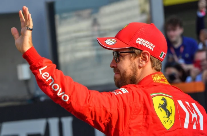 Sebastian Vettel, le pilote allemande de l'écurie italienne Ferrari, avant le Grand Prix d'Abou Dabi en clôture de la saison 2019, le 1er décembre 2019 à Abou Dabi