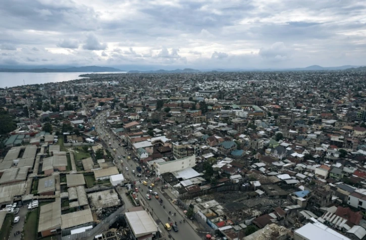 Vue aérienne de la ville de Goma, dans l'est de la RC, le 10 septembre 2023