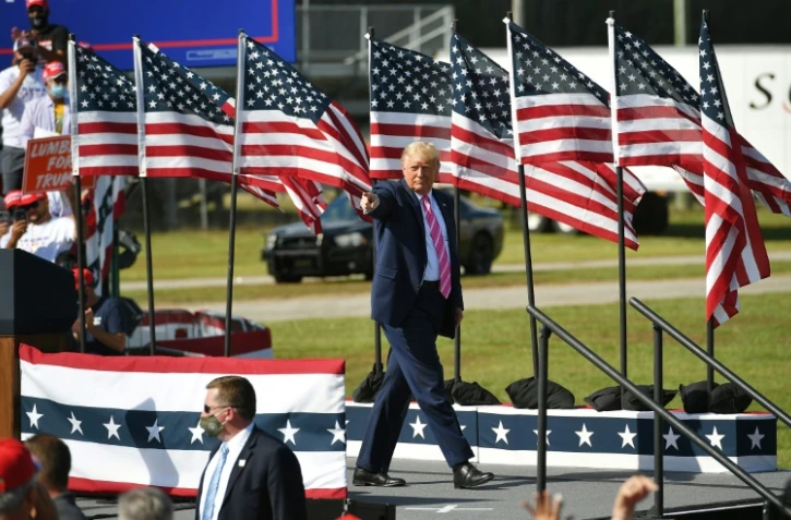 Donald Trump lors d'un meeting en Caroline du Nord le 24 octobre 2020