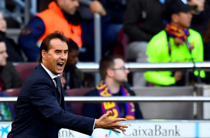 L'entraîneur espagnol du Real Madrid, Julen Lopetegui, lors du match de Liga face à Barcelone, au Camp Nou, le 28 octobre 2018