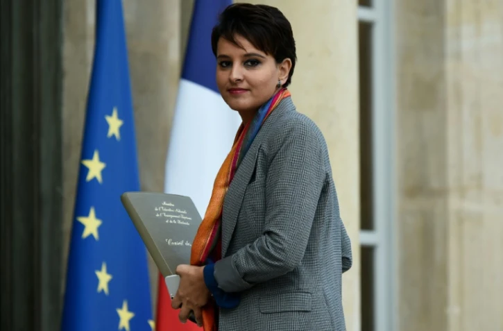 La ministre de l'Education nationale Najat Vallaud-Belkacem à son arrivée à l'Elysée pour le conseil des ministres le 5 novembre 2015 à Paris