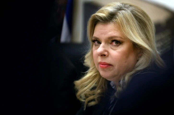 Sara Netanyahu, l'épouse du Premier ministre israélien Benjamin Netanyahu, au Parlement israélien à Jérusalem, le 31 janvier 2017