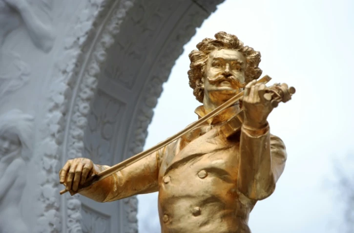 Statue de Johann Strauss II, le 16 janvier 2025 à Vienne