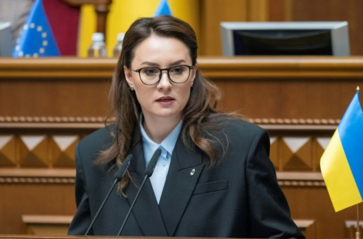 Ioulia Svyrydenko, Première ministre ukrainienne nouvellement nommée, lors d'une session au Parlement ukrainien à Kiev le 17 juillet 2025