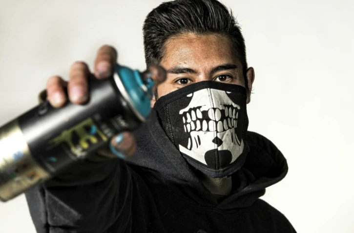 Eric Fernando Rivera, devenu graffeur, au centre d'art FARO de Mexico, le 18 février 2017