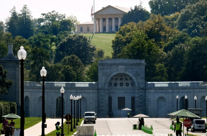 Arlington House, depuis le cimetière national d'Arlington, près de Washington, le 24 août 2021