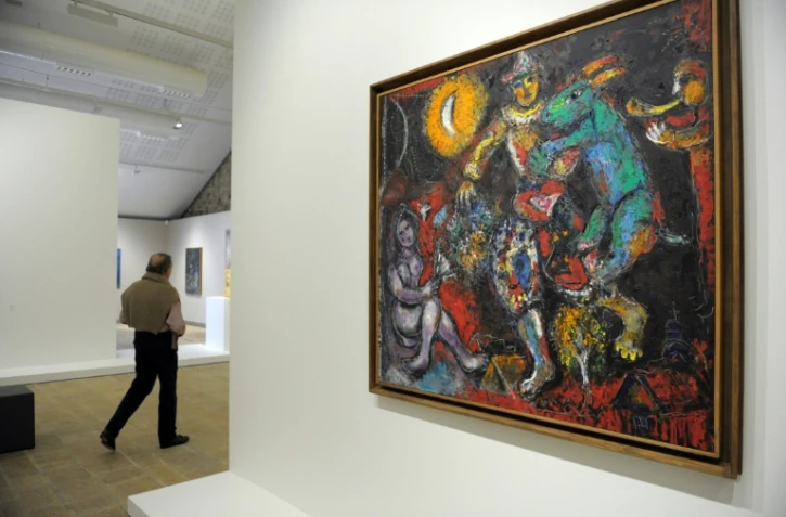 L'exposition "Chagall, de la poésie à la peinture" présentée par le Centre d'art contemporain de Landerneau, ici le 24 juin 2016