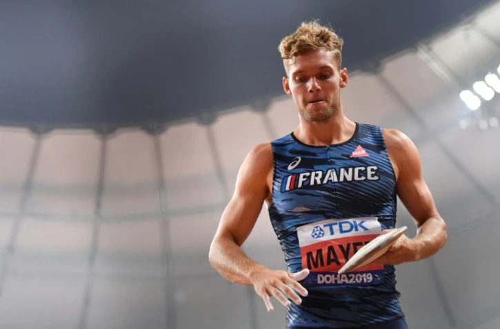 Le décathlonien français Kevin Mayer lors des championnats du monde d'athlétisme à Doha le 3 octobre 2019