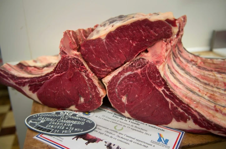 Une boucherie le 28 octobre 2015 à Godewaersvelde