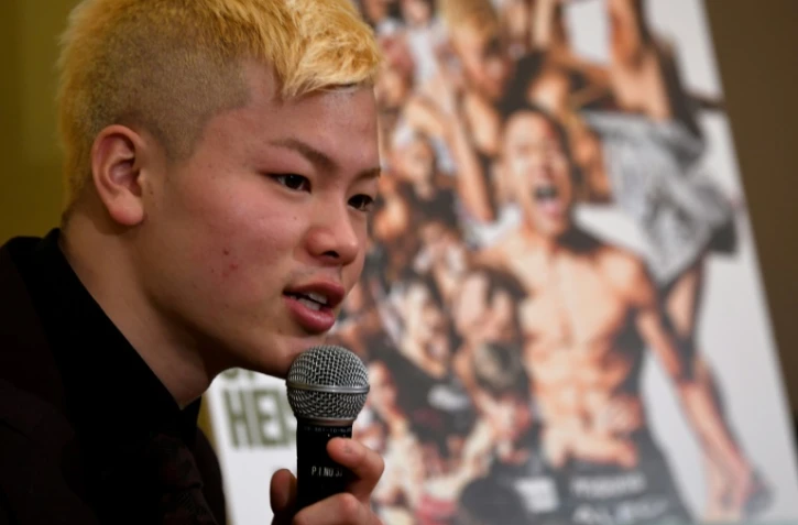 Le kickboxeur japonais Tenshin Nasukawa en conférence de presse, le 29 décembre 2018 à Tokyo