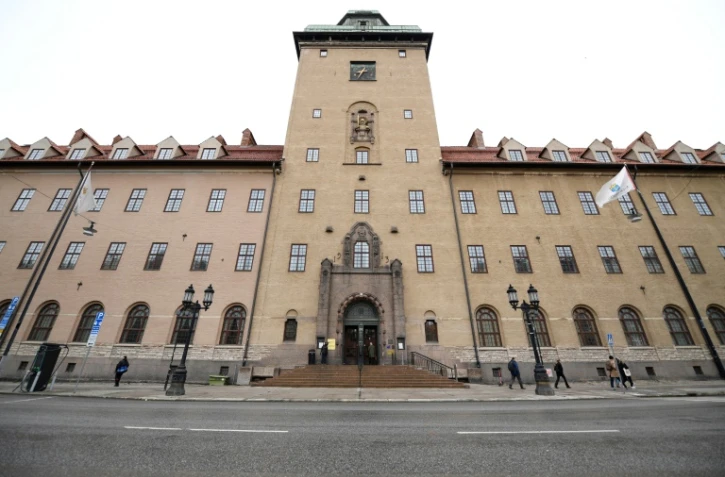 Le tribunal de district de Stockholm au moment où débute l'audience principale contre l'ancien général syrien Mohammed Hamo, le 15 avril 2024