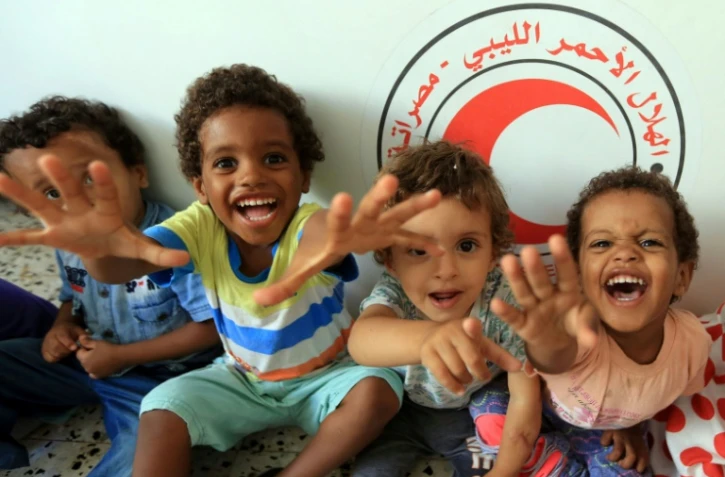 Des enfants de parents jihadistes tués ou portés disparus dans un centre d'hébergement du Croissant-Rouge à Misrata, dans l'ouest de la Libye, le 2 août 2017