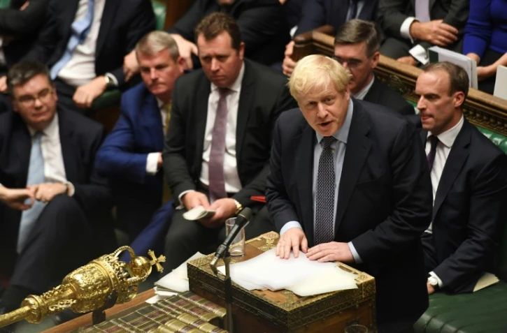 Le Premier ministre britannique Boris Johnson s'exprime à la Chambre des communes durant un débat sur le Brexit, à Londres le 19 octobre 2019.