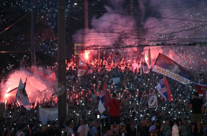 Manifestation pour des élections anticipées à Belgrade, le 28 juin 2025