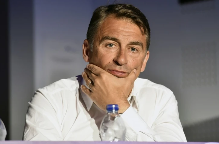 Le président de Toulouse Olivier Sadran lors d'une conférence de presse le 25 juin 2018