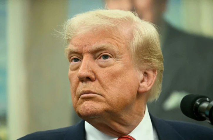 Le président américain Donald Trump s'exprime lors d'une cérémonie de prestation de serment à la Maison Blanche, à Washington, le 7 mai 2025