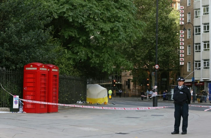 Un policier sur le site de l'attaque au couteau à Russell Square, à Londres, le 4 août 2016