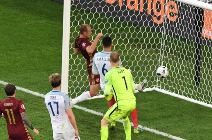 Le but de l'égalisation russe inscrit par de Denis Glushakov face à l'Angleterre, le 11 juin 2016 à Marseille