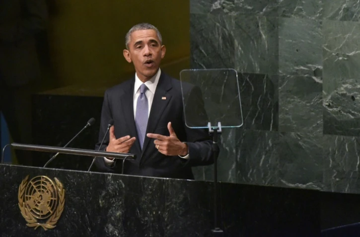 Le président américain Barack Obama à la tribune de l'ONU à New York, le 28 septembre 2015