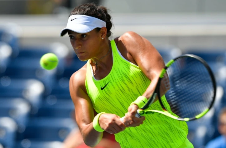 Caroline Garcia, le 30 août 2016 à New York lors de son premier match à l'US Open fae à sa compatriote Pauline Parmentier