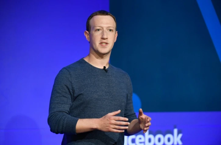 Mark Zuckerberg lors d'une conférence de presse à Paris le 23 mai 2018