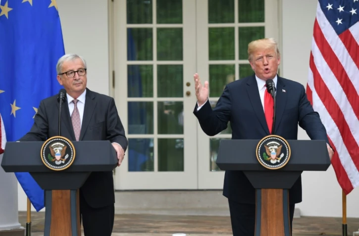 Le président américain Donald Trump recevait le président de la Commission européenne Jean-Claude Juncker à la Maison Blanche, le 25 juillet 2018