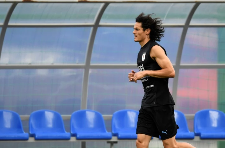 Le buteur uruguayen Edinson Cavani lors d'un entraînement individualisé à Nijni Novgorod, le 5 juillet 2018