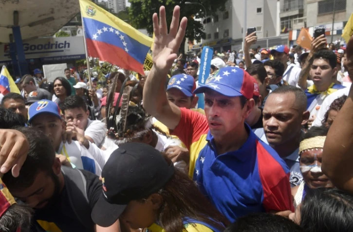 L'opposant vénézuélien Henrique Capriles Radonski lors du rassemblement de l'opposition, le 1er septembre 2016 à Caracas