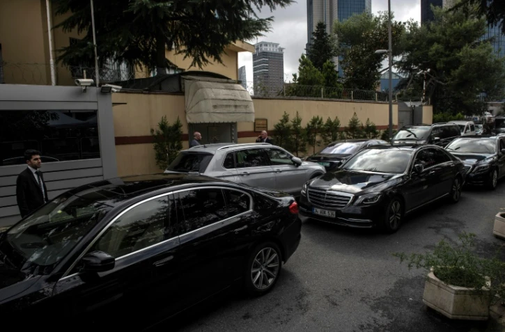 La délégation saoudienne arrive au consulat d'Arabie Saoudite d'Istanbul, le 12 octobre 2018