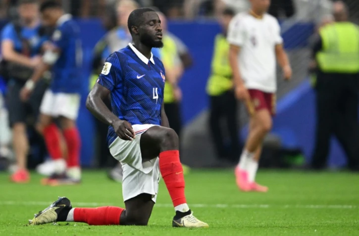 Le défenseur français Dayot Upamecano après la défaite en demi-finale du Mondial-2026 face à l'Espagne, à Arlington, le 14 juillet 2026
