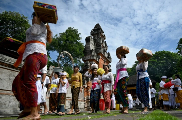 The Galungan holiday at Jagatnata temple on Indonesia's resort island of Bali has been hit by concerns over the coronavirus outbreak