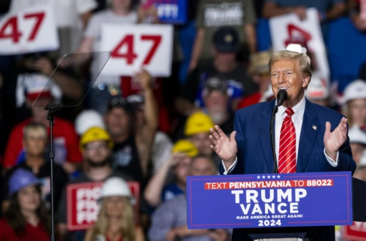 L'ex-président américain Donald Trump lors d'un meeting à Johnstown, en Pennsylvanie, le 30 août 2024