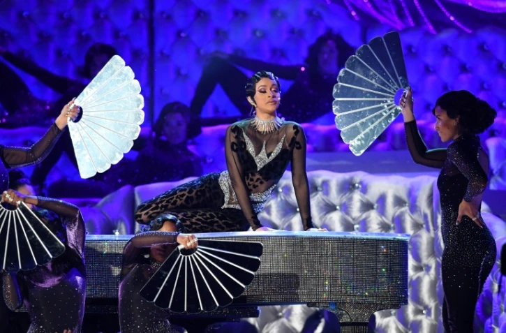 Cardi B sur scène lors de la cérémonie des Grammys, le 10 février 2019 à Los Angeles