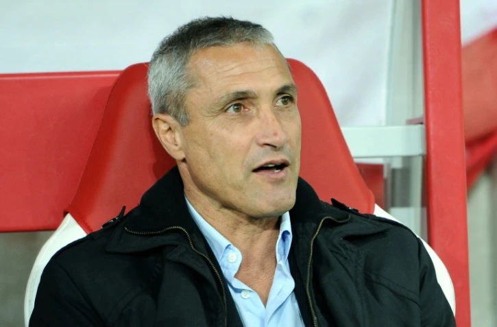 Bernard Casoni, alors entraîneur d'Auxerre, le 29 octobre 2013 lors du match de Coupe de la Ligue face à Lille à Villeneuve-d'Ascq
