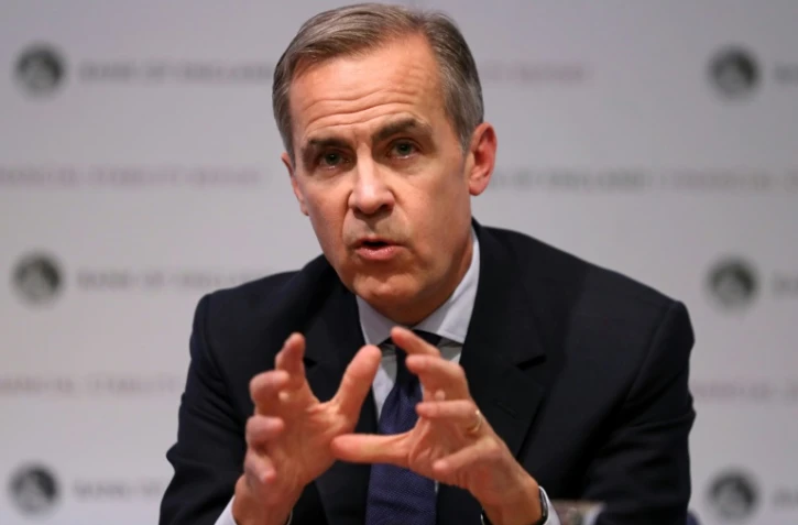 Le gouverneur de la Banque d'Angleterre Mark Carney à Londres le 28 novembre 2018