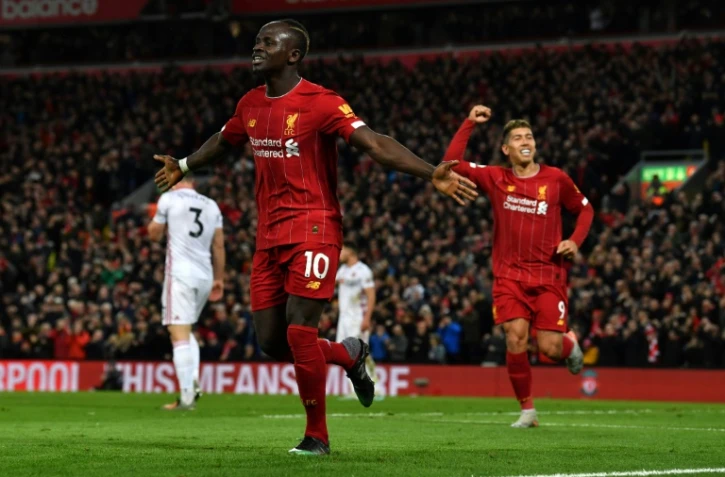 Le bonheur de Sadio Mané après avoir signé le 2e et dernier but de Liverpool dans son succès contre Sheffield United à Anfield, le 2 janvier 2020